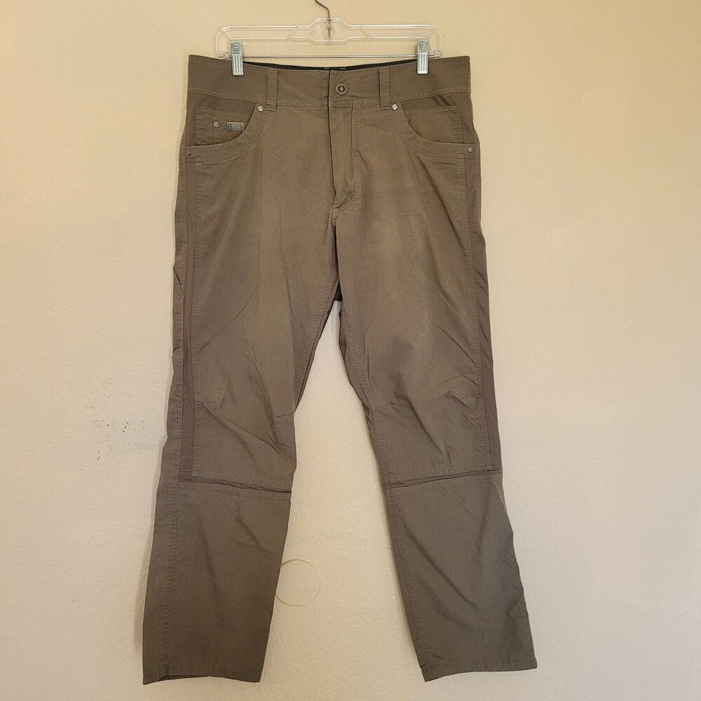 KUHL Radikl Hiking Pants Mens 34x30 Dark Brown Exoskeleton Stretch Work Outdoors